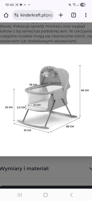 Kołyska Kinderkraft Beżowa