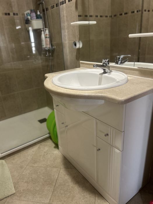 Móvel de Casa de Banho com Lavatório e Espelho