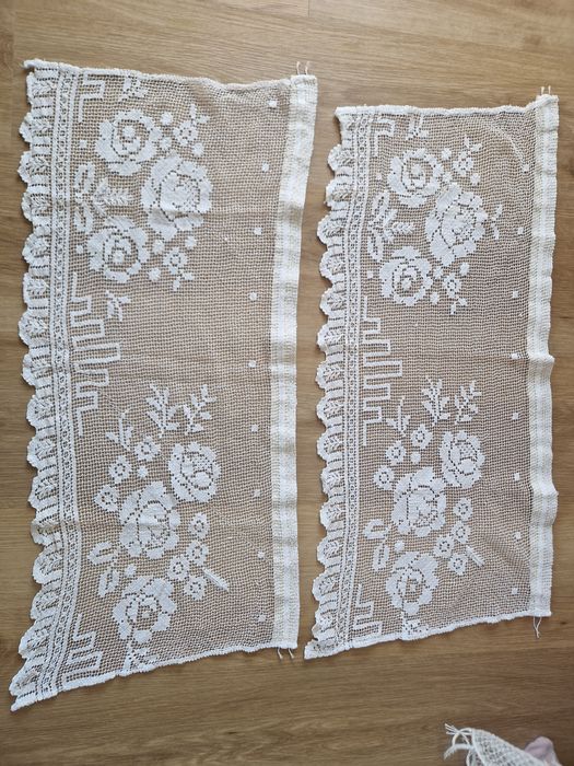 Dwie zazdrostki firanki 78×35cm ręcznie robione