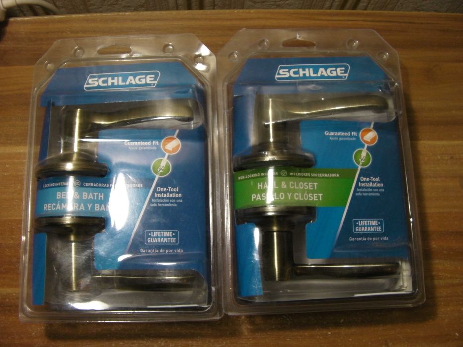 Кнобсет (ручка-засувка) Врізна на Розетці Schlage Антична Бронза з США