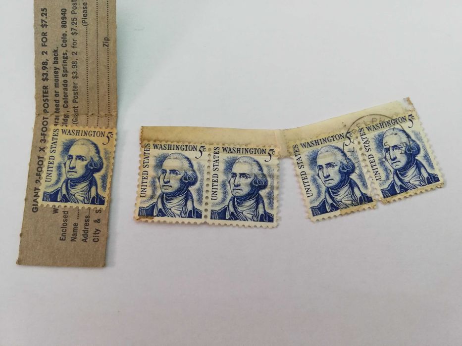1967 George Washington Five Cent Blue 4 Selos raros Estados Unidos