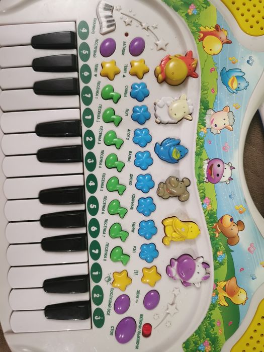 Дитяче  музичне піаніно  з звуками  тварин на батарейках