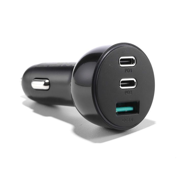 Joyroom ładowarka samochodowa 70W z 3 portami: USB A, 2x USB C czarna