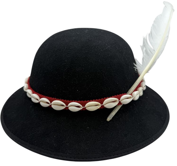 Kapelusz Góralski Filcowy Czarny Tradycyjny Rozmiary 52-60 cm