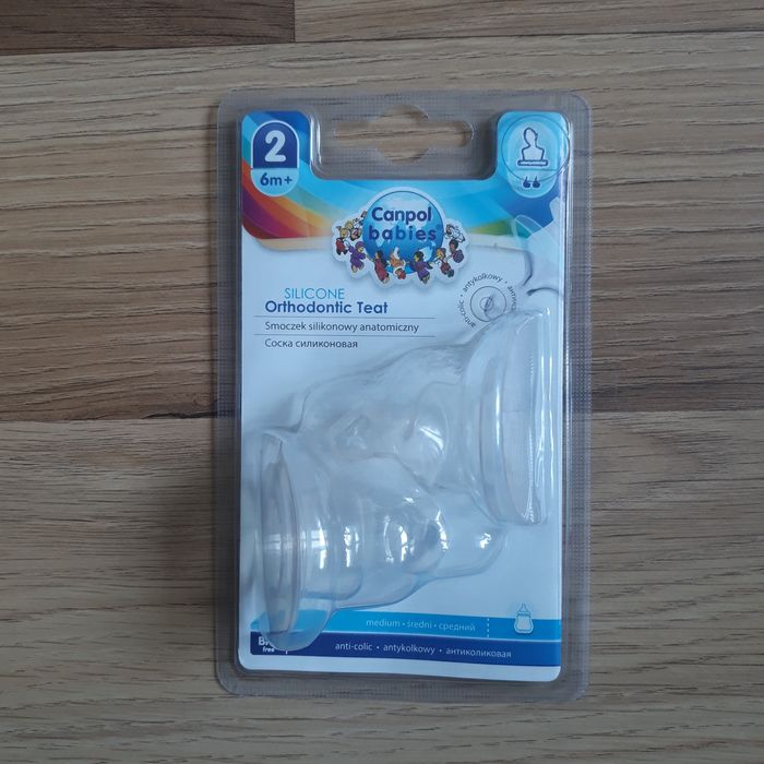 Canpol smoczek do butelki silikonowy anatomiczny średni szybki kaszka