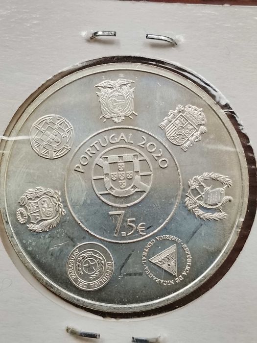 Moeda de 7.5€ de 2020, Comboio Historico, Linha do Douro,em prata