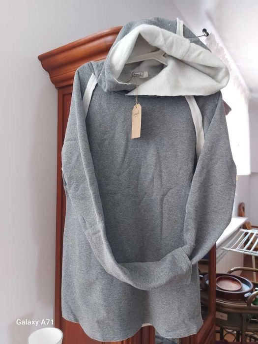 bozzolo bluza z kapturem jasnoszary nowe L