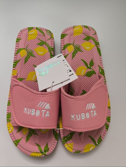 Klapki damskie Kubota 40 na rzep kapcie pantofle