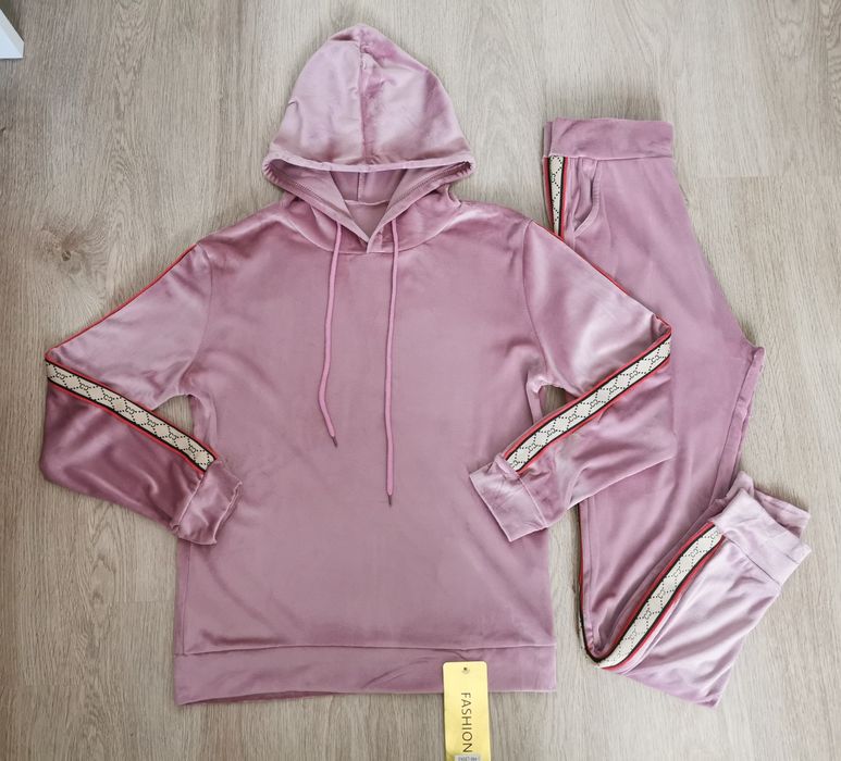 Komplet damski welurowy, rozmiar S/M