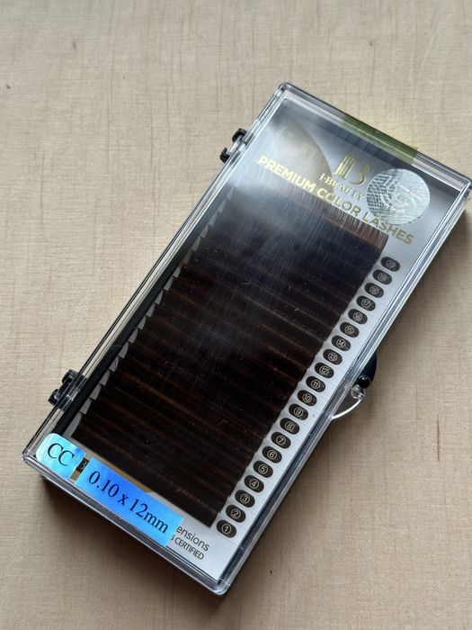 Вії для нарощування Premium Color i-Beauty коричневі CC 0.10