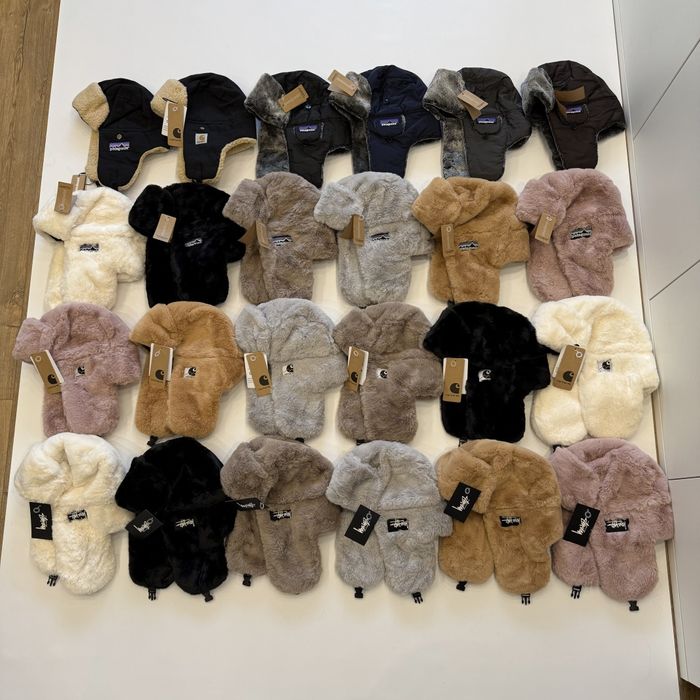 Шапки-вушанки з хутром / ушанки patagonia, stussy, carhartt