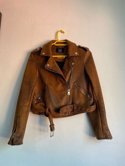 Casaco camurça camel