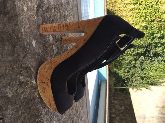 Sandálias altas Pretas - Stradivarius 37 / Sapato