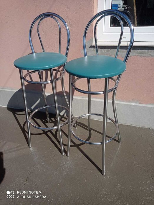 krzesła barowe chrom 2 sztuki