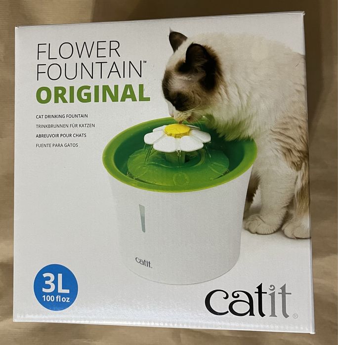 Okrągła fontanna kwiatek dla psów i kotów