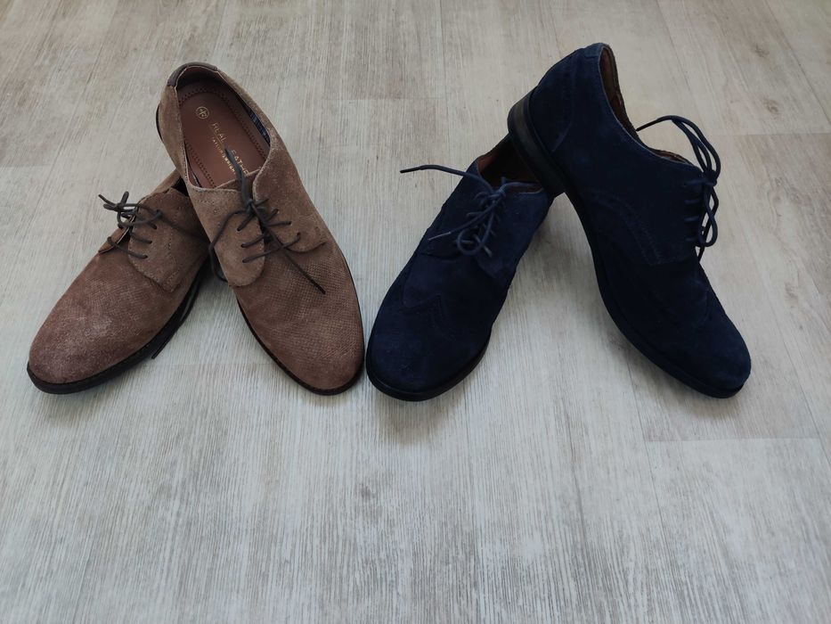 Чоловічі замшеві сині оксфорди туфлі clarks 42-43 (8-9 р) 27-27.5 см