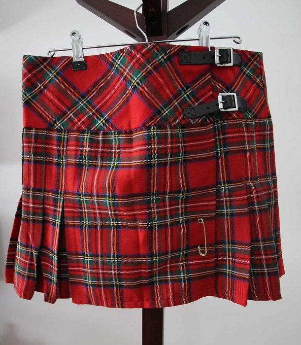Saia kilt escocesa xadrez vermelho