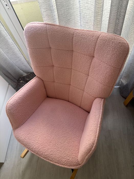 Cadeirão baloiço cor de rosa