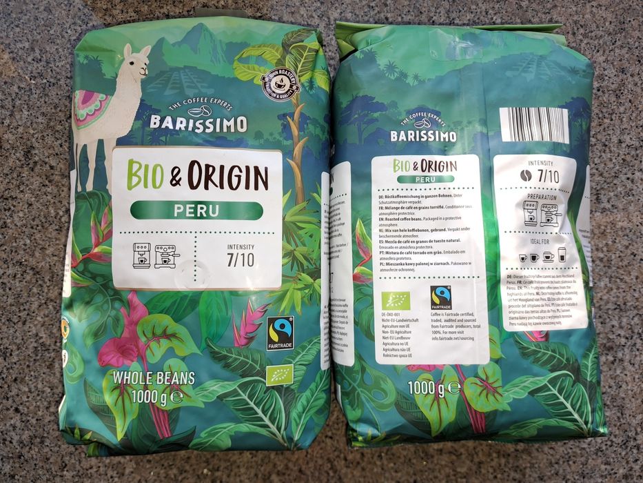 Kawa ziarnista 1kg Barissimo Bio Origin Peru 7/10 lepsza od Jacobs