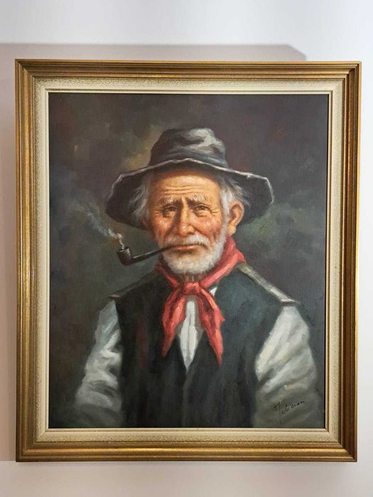 Obraz olejny na płótnie - Portret fajnego Dziadka