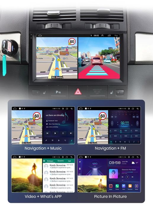 Rádio Android Volkswagen Touareg Carplay GPS wifi Bluetooth 9" NOVO