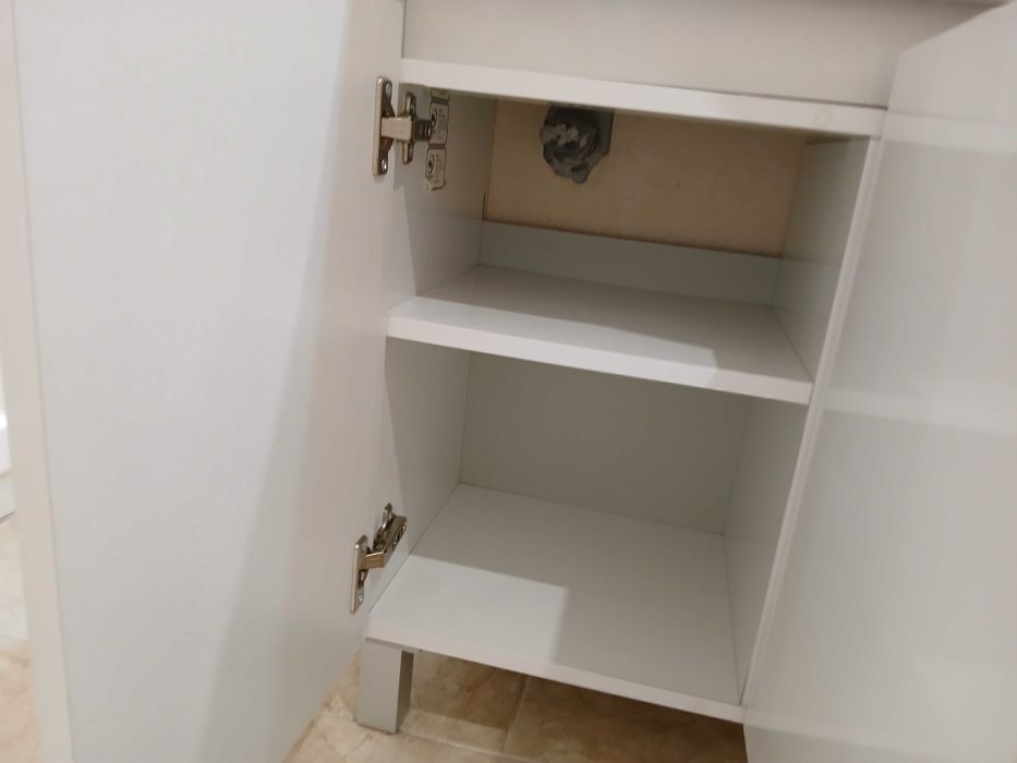 Móvel + lavatório WC 100cm branco brilho