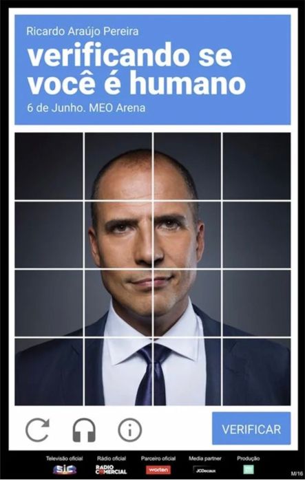 Bilhetes Ricardo Araujo Pereira- Verificando se você é humano- 6 Junho Meo Arena