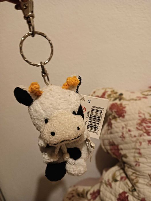 Porta-chaves novo com vaquinha em peluche