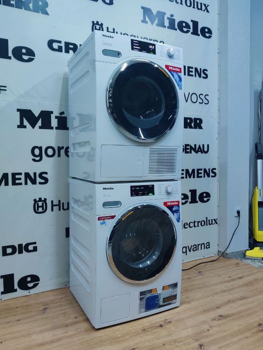 Комплект Miele™ W1 T1. Пральна та сушильна машина. Установка в колону!