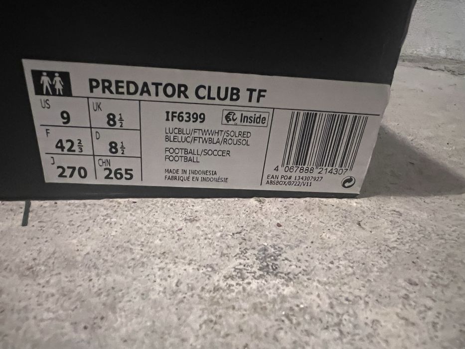 Korki zimowe turfy adidas predator 42 i 2/3