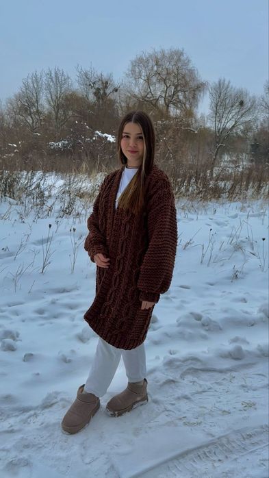 Кардиган ручної роботи із Alize puffy fine