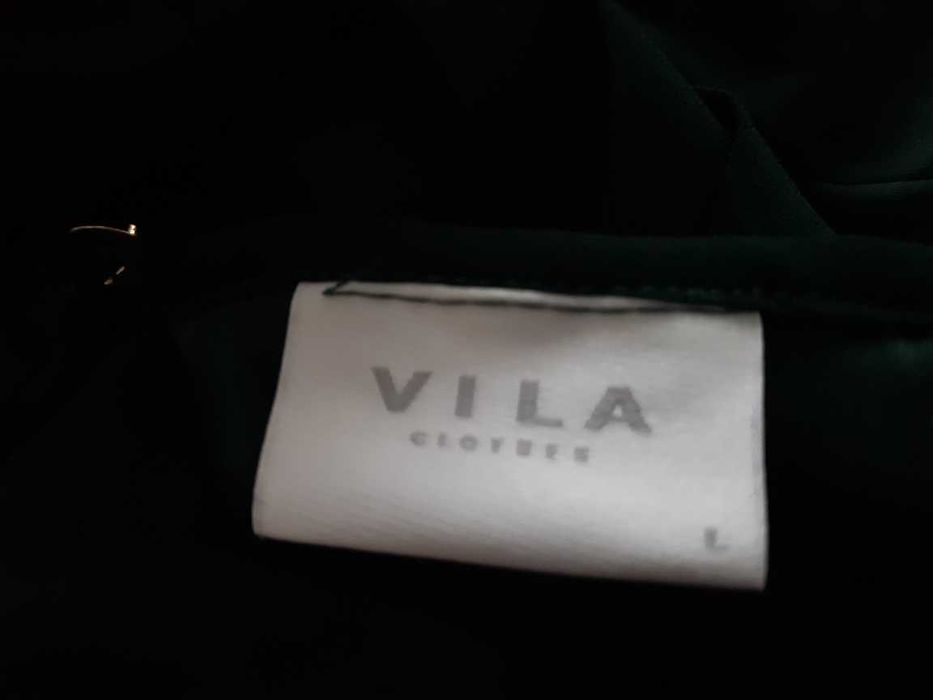 Vila sukienka zielona z długim rękawem