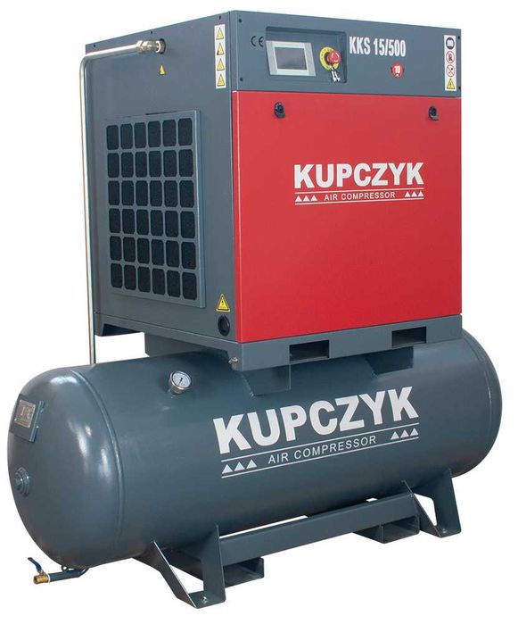 Kompresor Śrubowy 11 kw zbiornik 500l wydajność 1600 L/min Kupczyk