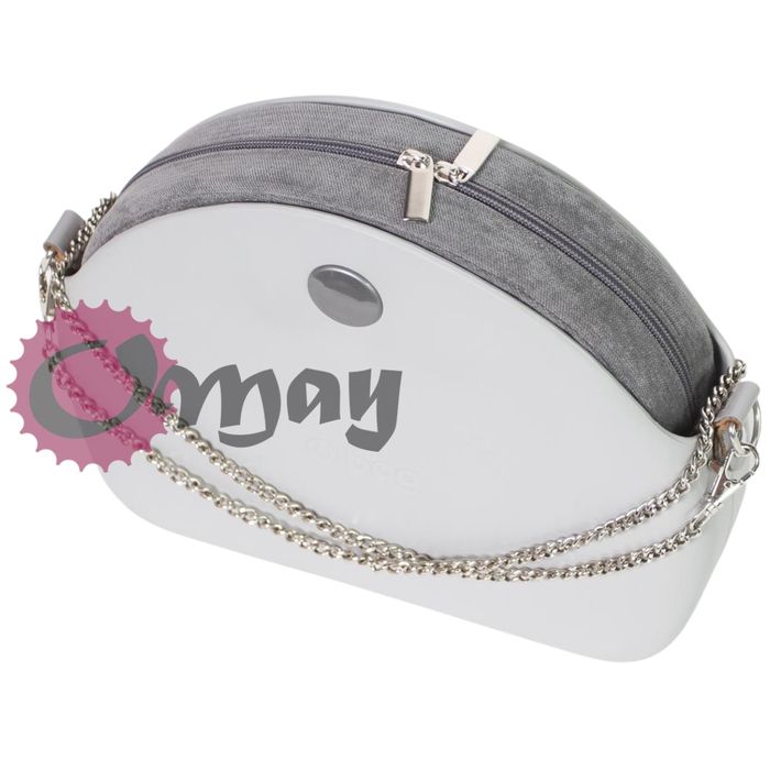 Szary Welur organizer do OBAG MOON LIGHT elegancki 2 kieszenie OMAY