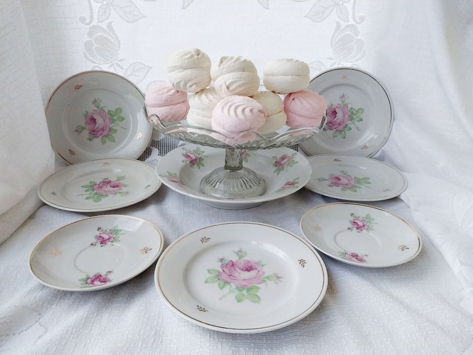 Частини сервізів чайних та кавових ФЗ Урср рози ягідки квіти