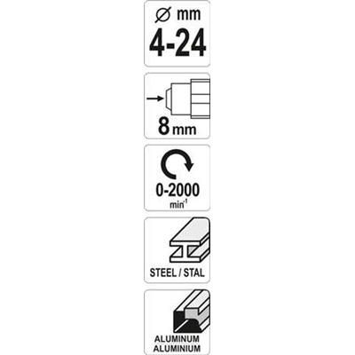 Frez stopniowy do metalu 4-24mm na wiertarkę