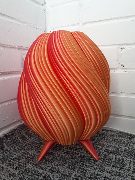 Настільна лампа нічник 30 см червоно-золота з лампою та шнуром