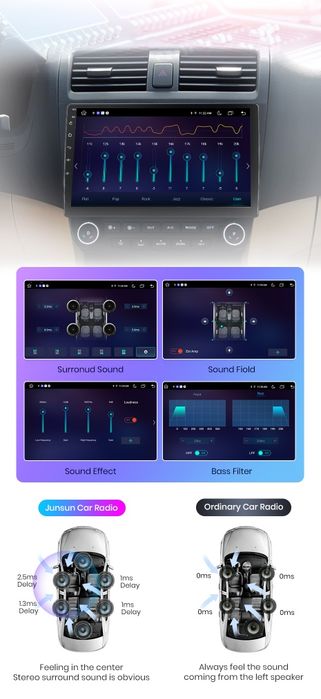 Rádio 10" android HONDA ACCORD 7 de 2/32GB CARPLAY WIFI GPS Novo