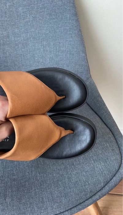 Brązowe klapki japonki na platformie, Kaltur , rozm 37