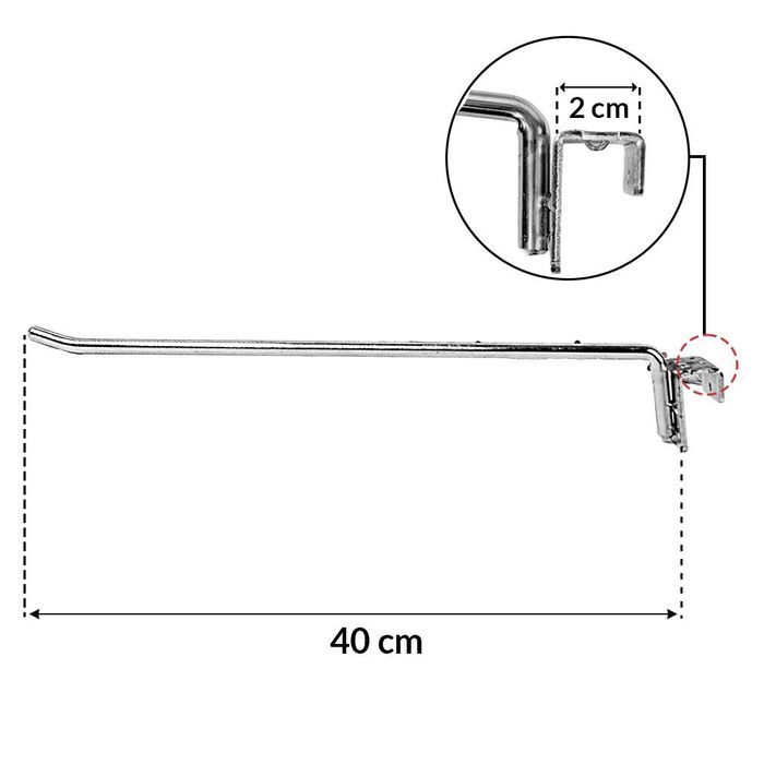 Pojedyncza Zawieszka Haczyk na belkę 40 cm