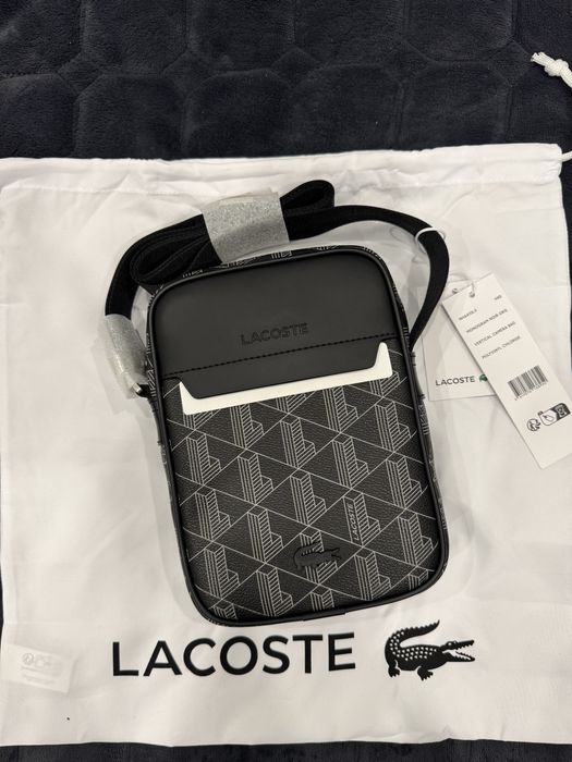 ОРИГІНАЛ ! Сумка унісекс Lacoste Monogram Grey/Black NH4410LX.H45