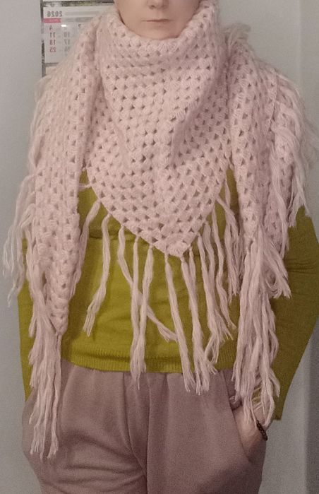 Chusta szal rękodzieło moher kid