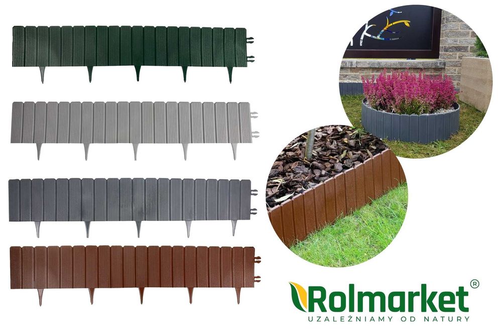 EKO PALISADA płotek plastikowy obrzeże ogrodowe trawnikowe krawężnik