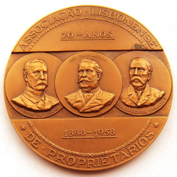 Medalha de Bronze Rei D Luís I Proprietários Lisboa por M NORTE 1958