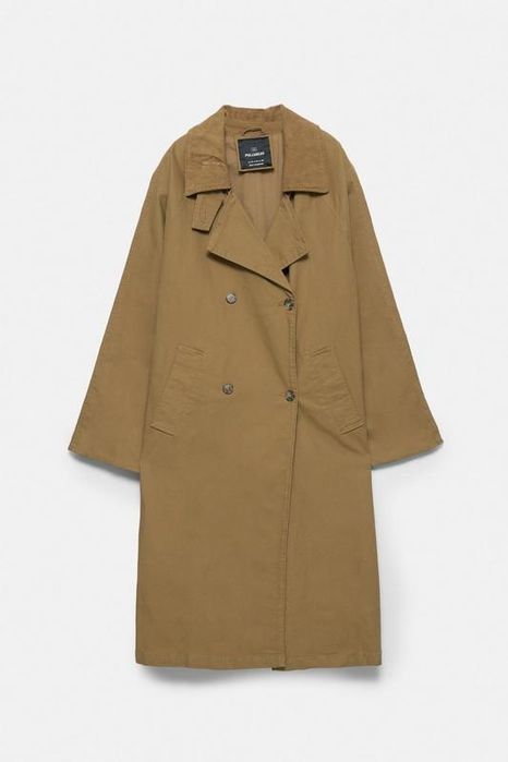 Тренч Pull&Bear з вельветовим коміром