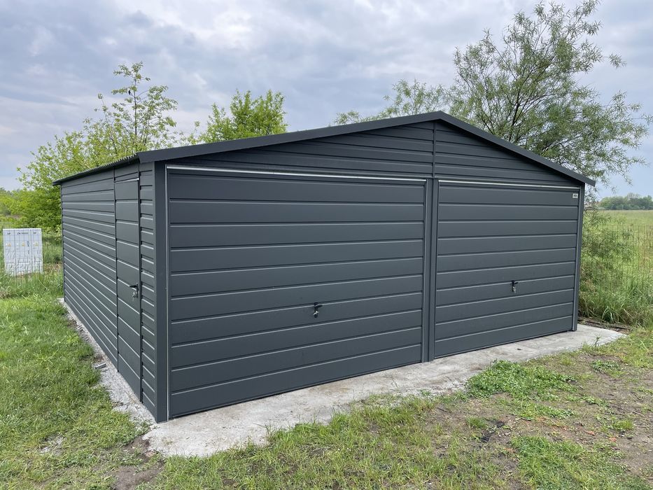 Garaż blaszany 6x5, antracyt, grafit, PRODUCENT.