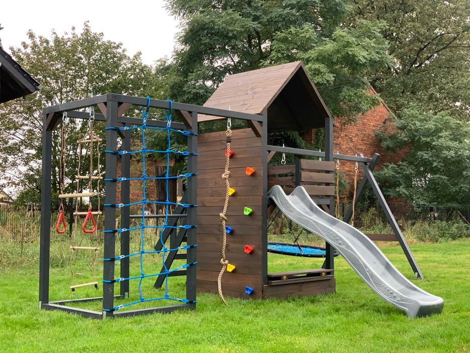 PROMOCJA - Plac zabaw - Zosia - Drewniany - Domek - Zjeżdżalnia