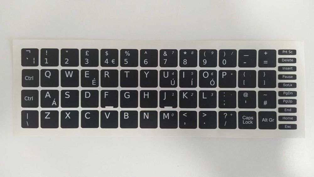 Pack 100 Película Teclado Preto Windows en-GB 13x13 Keyboard Stickers