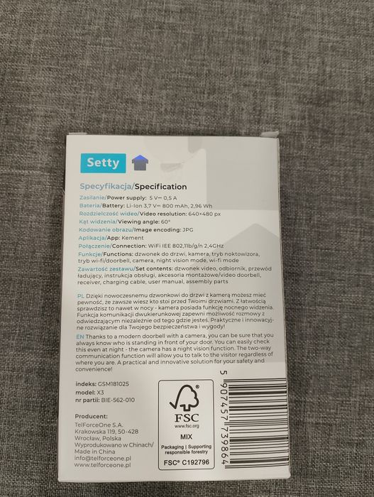 Dzwonek bezprzewodowy z kamerką