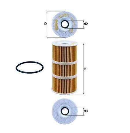 Фільтр масляний OX3891D  MAHLE-KNECHT кнехт мале Германия